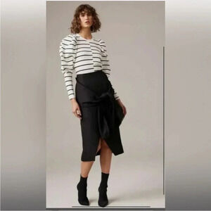 C/meo collective black funky wrap tie skirt size medium